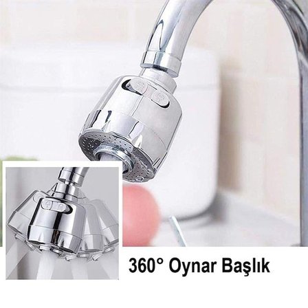 SN-27114 2 Kademeli Tasarruflu Musluk Başlığı 360 Derece