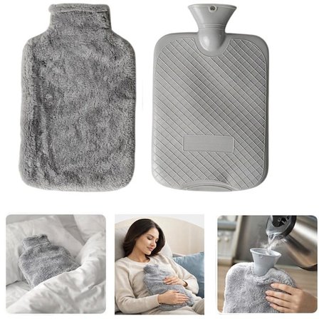 SN-29909 Peluş Kılıflı Yumuşak Dokulu 30 Cm 2000 Ml Kapasiteli Sıcak Su Torbası