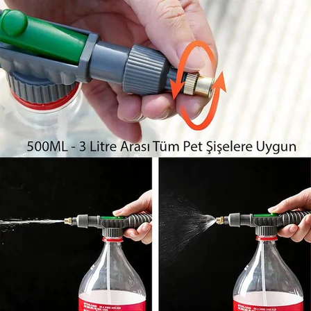 SN-24910 Ayarlanabilir Basınçlı Su Köpük Püskürtme Başlığı (Tüm Pet Şişelere Uyumlu)