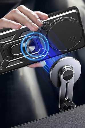 Xiaomi Redmi Note 14 Pro Plus Kılıf Pars Lens Yüzüklü Silikon - Siyah