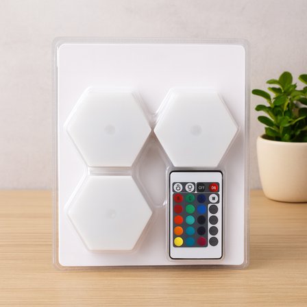 LED Lamba Seti RGB Kumandalı Dokunmatik Pilli 3'lü (6 LED)