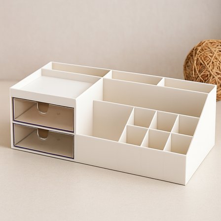 2 Çekmeceli 12 Bölmeli Plastik Makyaj ve Takı Organizer
