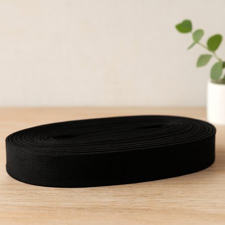 Paça Lastik Yassı Geniş 2 cm Siyah 10 m