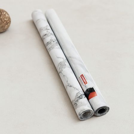 Beyaz Mermer Desenli Kendinden Yapışkanlı Folyo 3 m x 60 cm
