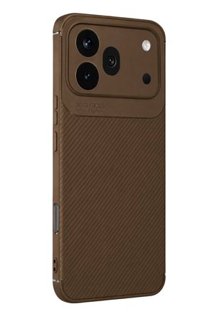 Huawei Honor 600 Pro Auto Focus Karbon Kapak - Kahverengi