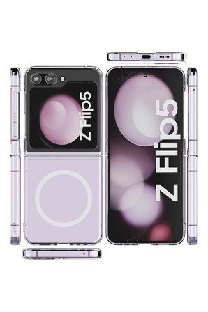 Samsung Galaxy Z Flip 5 Kılıf Magneticsafe Şeffaf Silikon - Şeffaf