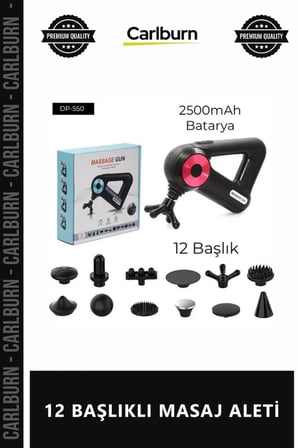 Özel Üretim Profesyonel Ergonomik Kas Gevşetici Vibrasyon Terapi Şarjlı 12 BAŞLIKLI MASAJ ALETİ