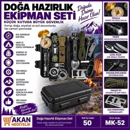 Özel Üretim Kamp Outdoor Çok Fonksiyonlu Macera Seyahat Hediye HAYATTA KALMA EKİPMAN SETİ