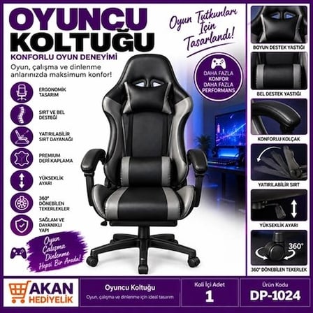 Özel Üretim Ergonomik Konforlu Çalışma Ofis Destekli Oyuncu Koltuğu Gaming Koltuğu