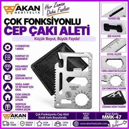 Özel Üretim Kamp Outdoor Tamirat Çakı Alet 11 Fonksiyonlu Paslanmaz Çelik Çok Amaçlı Cep Aleti
