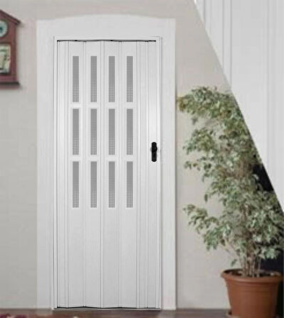 Akordiyon katlanır Kapı 12 mm, Beyaz, Camsız En 72 cm x Boy 204 cm 