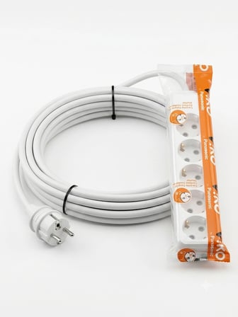 Viko Grup Priz Uzatma Kablosu 10 Metre Beyaz 5'li 3x2.5 mm CCA Topraklı Çocuk Korumalı
