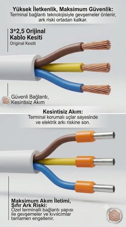 Viko Grup Priz Uzatma Kablosu 10 Metre Beyaz 5'li 3x2.5 mm CCA Topraklı Çocuk Korumalı