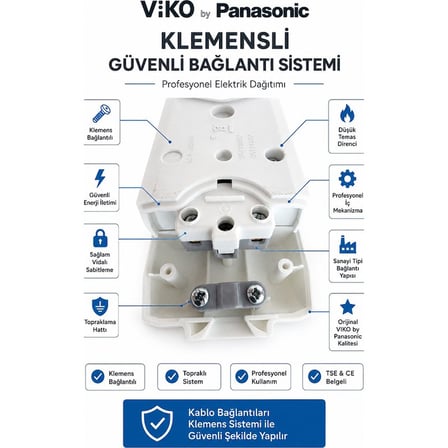 Viko Multi-Let 5'li Grup Priz Topraklı Çocuk Korumalı Beyaz 16A 250V