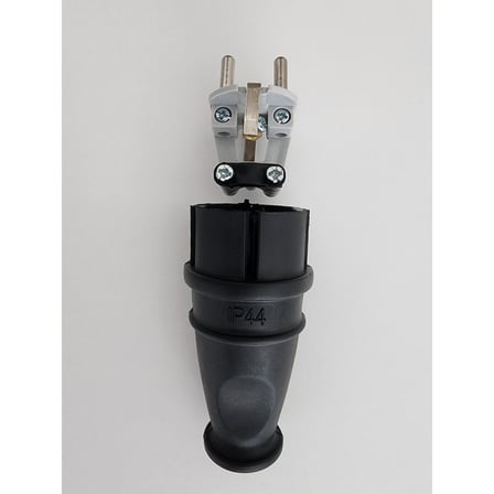 Orel Sanayi Tipi Erkek Elektrik Fişi 16A 250V Kauçuk IP44 Siyah Klemens Bağlantılı TSE Belgeli