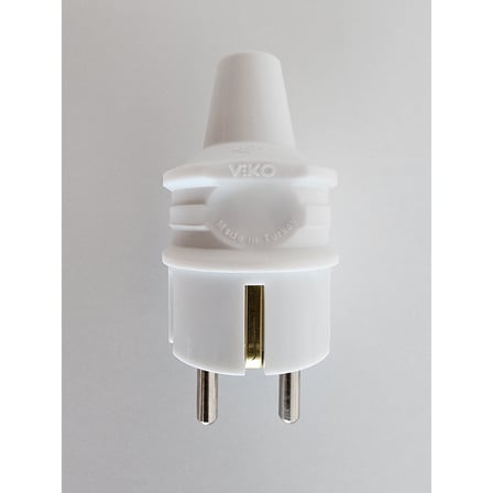 Viko Topraklı Erkek Fiş 16A 250V Beyaz Klemens Bağlantılı TSE CE Belgeli