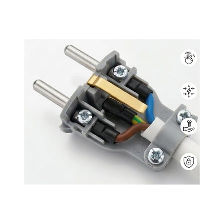 Viko Topraklı Erkek Fiş 16A 250V Beyaz Klemens Bağlantılı TSE CE Belgeli