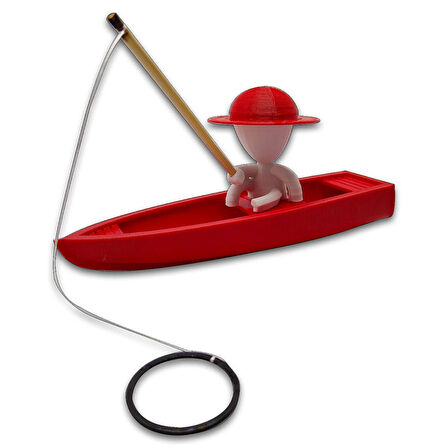 Kayıklı Balık Tutan adam figürü