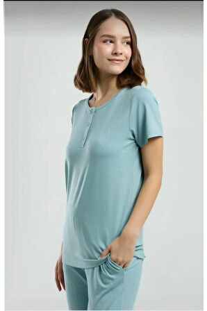 Kadın Kısa Kol Pijama Takım-8985