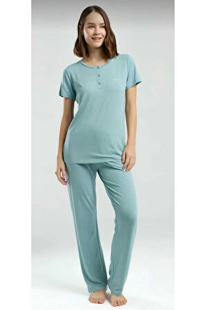 Kadın Kısa Kol Pijama Takım-8985