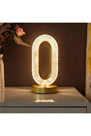 Nova Lighting Alfa Gold 3 Renk Modu Kristal Elektrikli Yılbaşı Masa ve Gece Lambası