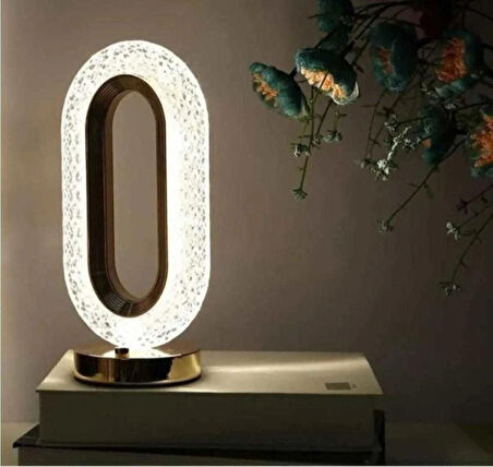 Nova Lighting Alfa Gold 3 Renk Modu Kristal Elektrikli Yılbaşı Masa ve Gece Lambası