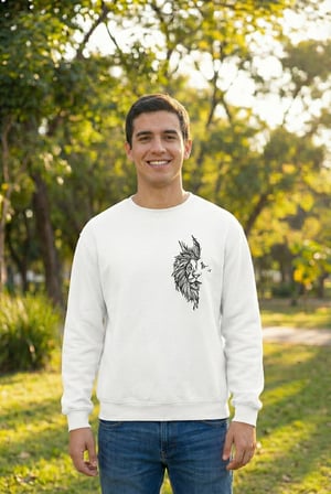 Sevgililer Günü Baskılı Oversize Bisiklet Yaka Sweatshirt - Beyaz