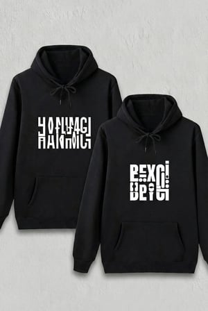 Sevgililer Günü Hanımcı Hediye Baskılı Oversize Kapüşonlu Sweatshirt - Siya