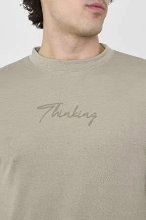 Unisex Bisiklet Yaka Slim fit T-Shirt- Açık Yeşil