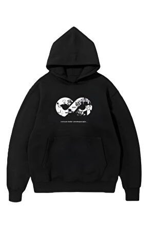 Üç İplik kapüşonlu 10 Kasıma Özel SweatShirt - Siyah