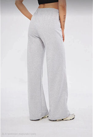 İki iplik Bol Paça Eşofman Pantalon - Gri