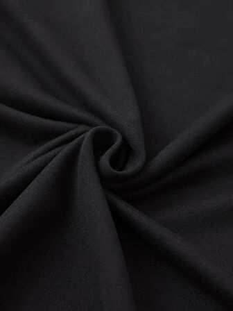 20/1 Penye Compack Baskılı Oversize Bisiklet Yaka Kısa Kol Yazlık T-shirt - Siyah