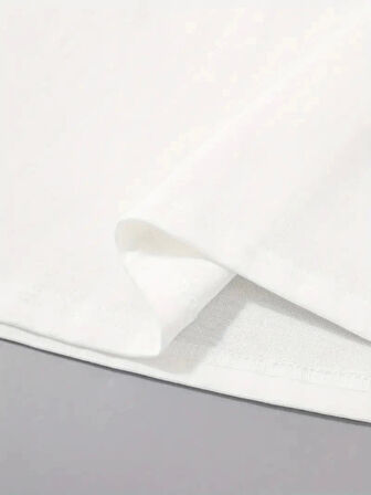 20/1 Penye Compack Uçak Baskılı Oversize Bisiklet Yaka Kısa Kol T-shirt - Beyaz