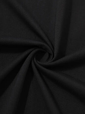 20/1 Penye Compack Sarj %1 Baskılı Oversize Bisiklet Yaka Kısa Kol Yazlık T-shirt - Siyah