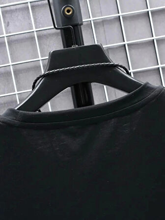 20/1 Penye Compack FUTRE Baskılı Oversize Kısa Kol Bisiklet Yaka T-shirt - Siyah