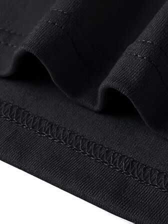 Pembe Panter Baskılı Erkek Oversize Günlük Kısa Kollu Tişört İlkbahar ve Yaz için Mükemmeldir - Siyah