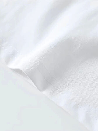 Güneş Gözlüğü Grafikli Karikatür Tavşan Oversize Kısa Kollu Tişört Çift Tişört, İlkbahar Ve Yaz - Beyaz