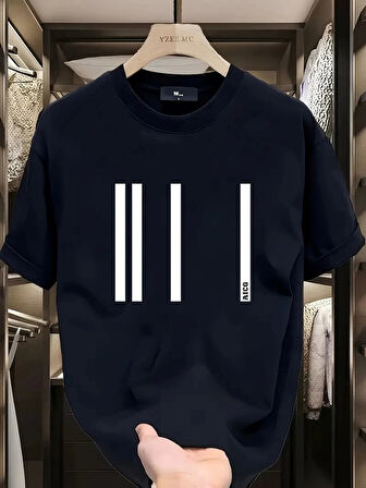 AICG Ön Arka Baskılı Bisiklet Yaka Kadın Oversize Bisiklet Yaka T-shirt - Siyah