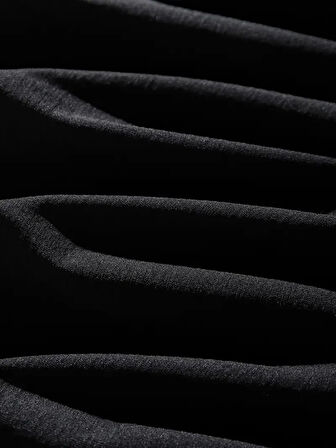 Erkek Dağ Grafikli Tişört, Yaz için Büyük Beden Rahat T-shirt - Siyah