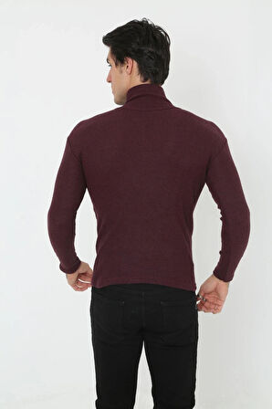 Erkek Tam Boğazlı Fitilli Likrali Koşkorse Badi - Bordo