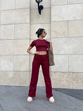 Bol paça pantolonlu alt üst takım