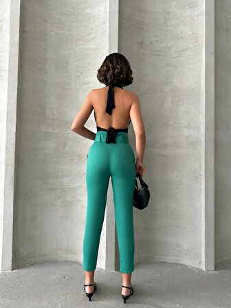 Kemerli havuç pantolon