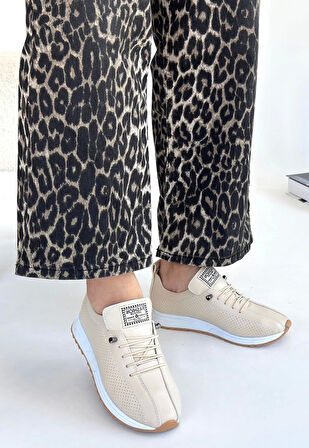 Fiert Bej Cilt Bağcıklı Spor Ayakkabı