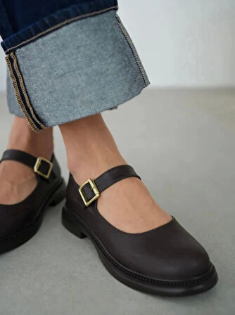 Yoko Kahverengi Cilt Oxford Ayakkabı