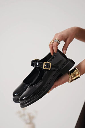 Yoko Siyah Rugan Oxford Ayakkabı