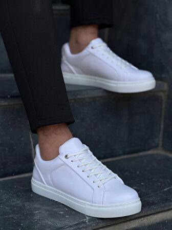 KB-BX1  Kuback Beyaz Cilt Yüksek Beyaz Taban Günlük Erkek Ayakkabı