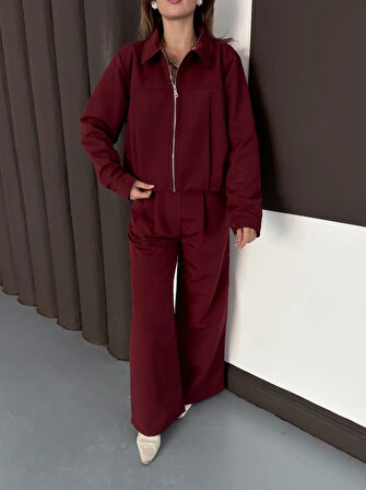 Trenç takım alt üst bordo ons