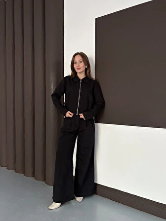 Trenç takım alt üst siyah ons