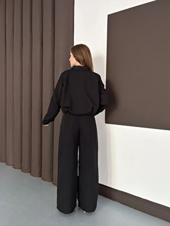 Trenç takım alt üst siyah ons