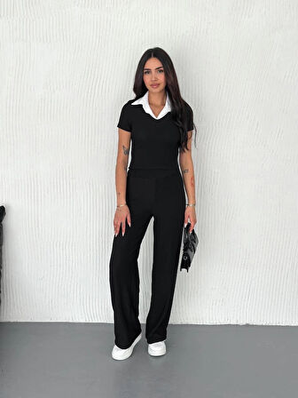 Ottoman kumaş beyaz gömlek yaka takım s4142